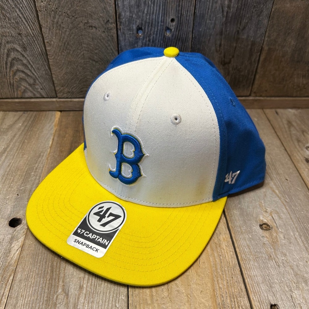 47 Boston Red Sox City Connect Snapback Hat Blue White Yellow JetBlue OSFA‎